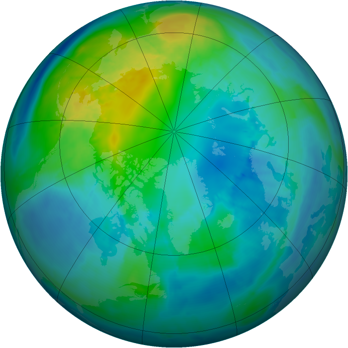 Arctic ozone map for 20 October 2014